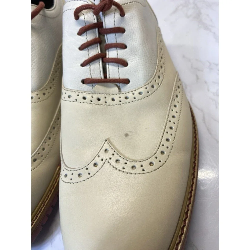 Cole Haan wingtip size 10.5 Great Jones C11234 cap toe light tops red soles jazz
